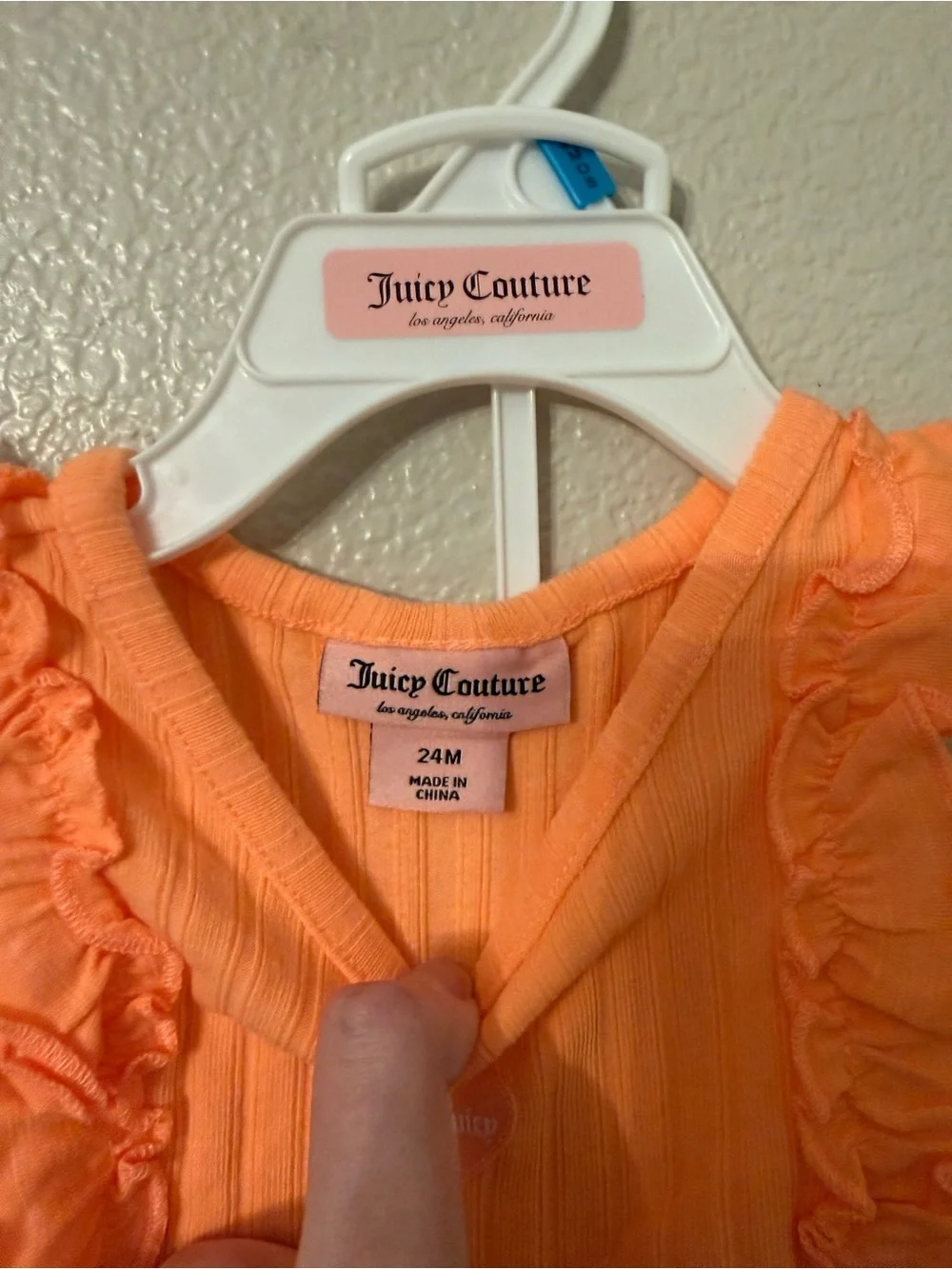 Juicy Couture Kids Orange Ribbed Ruffle Tank & Skirt Set
